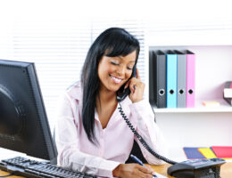 woman at office desk